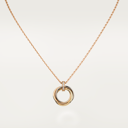 [⭐Hinora Jewelry]TRINITY NECKLACE GOLD  DIAMONDS