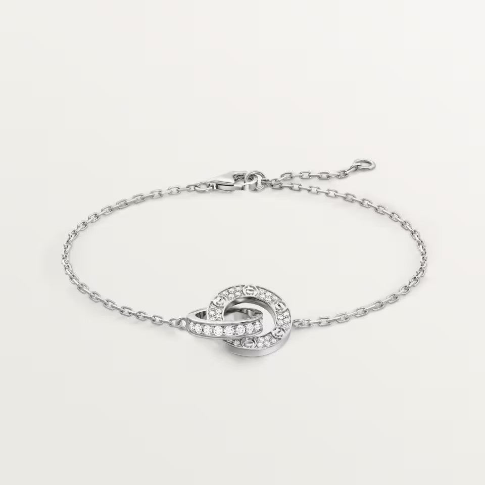 [⭐Hinora Jewelry]LOVE DOUBLE RING FULL DIAMOND BRACELET