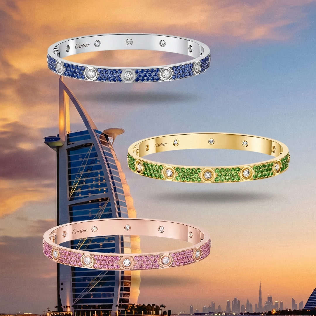[⭐Hinora Jewelry]2026 PAVE GEMSTONE LOVE BRACELET 6.1MM 10 DIAMONDS