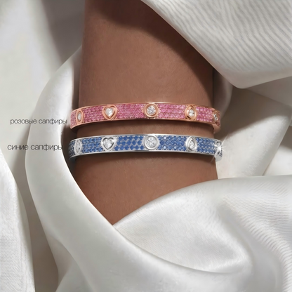 [⭐Hinora Jewelry]2026 PAVE GEMSTONE LOVE BRACELET 6.1MM 10 DIAMONDS