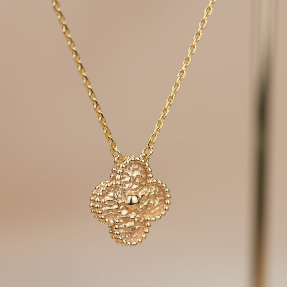 [⭐Hinora Jewelry]CLOVER 15MM  BRONZING NECKLACE