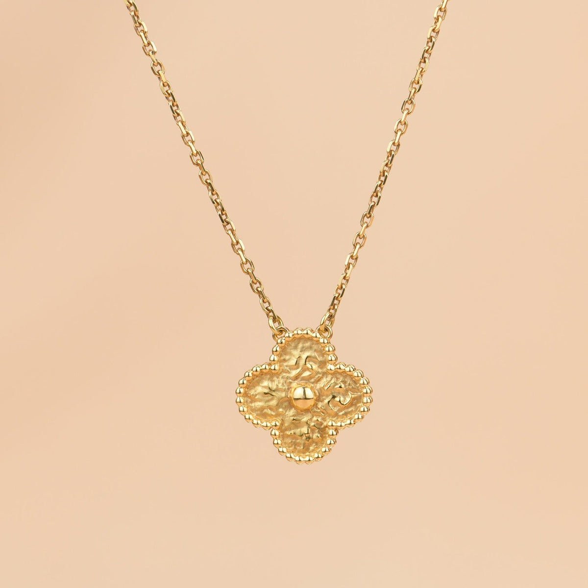 [⭐Hinora Jewelry]CLOVER 15MM  BRONZING NECKLACE