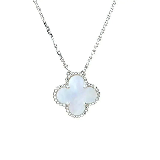 [⭐Hinora Jewelry]CLOVER  15MM WHITE MOTHER-OF-PEARL SILVER