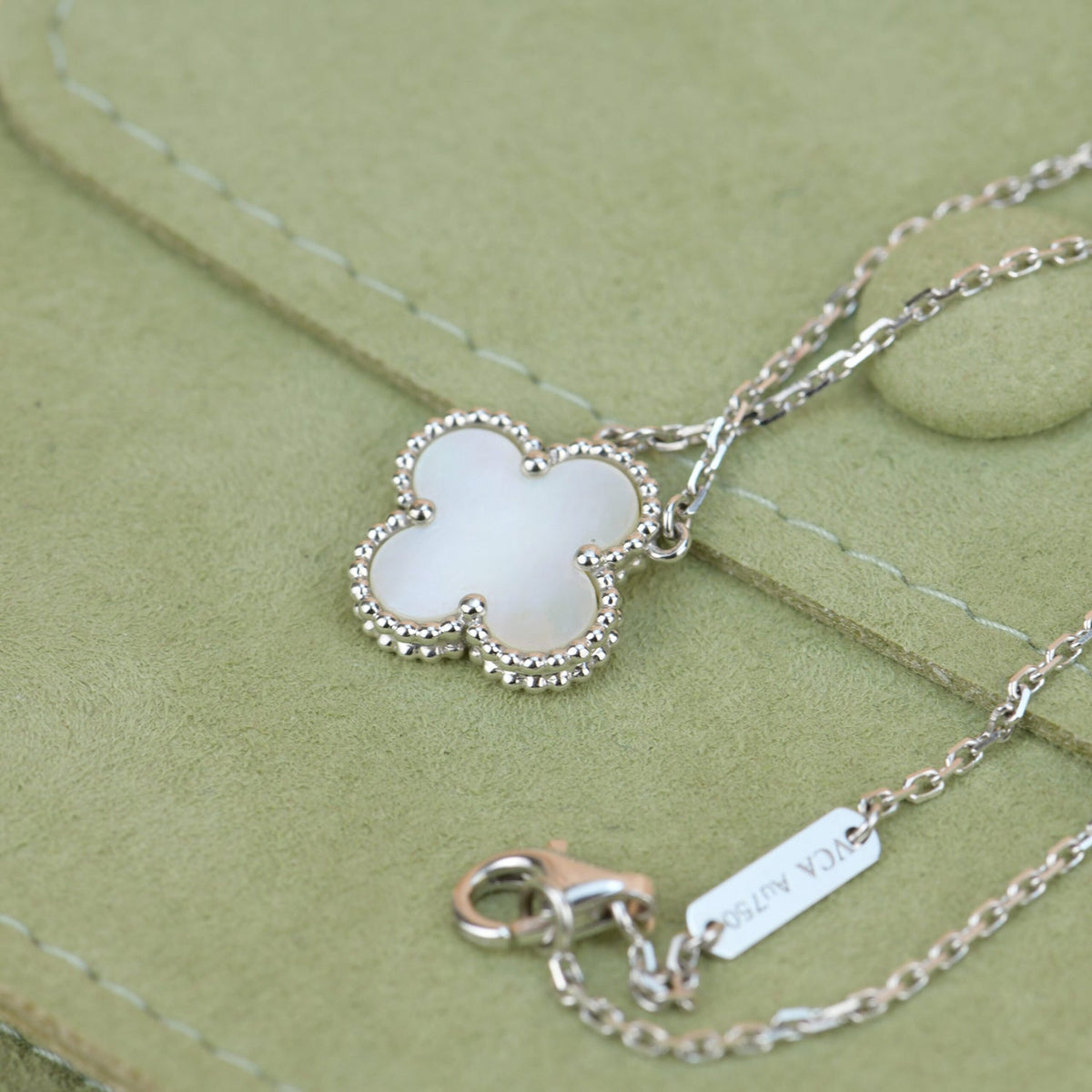 [⭐Hinora Jewelry]CLOVER  15MM WHITE MOTHER-OF-PEARL SILVER