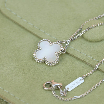 [⭐Hinora Jewelry]CLOVER  15MM WHITE MOTHER-OF-PEARL SILVER