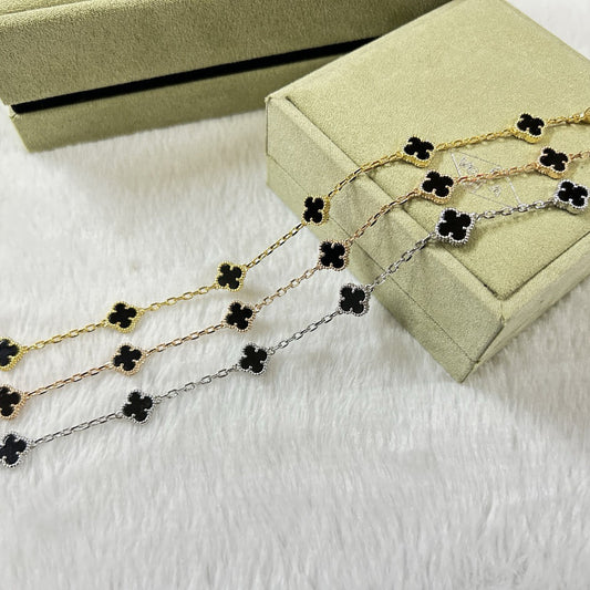 [⭐Hinora Jewelry]CLOVER 6 MOTIF  ONYXS BRACELET