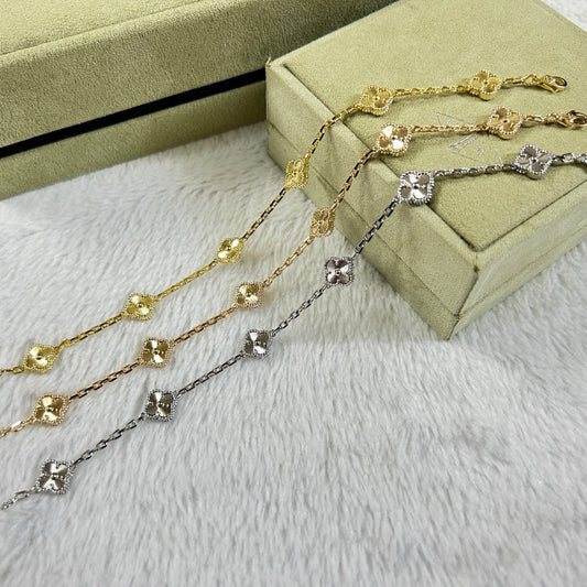 [⭐Hinora Jewelry]CLOVER 6 MOTIF DIAMOND BRACELET