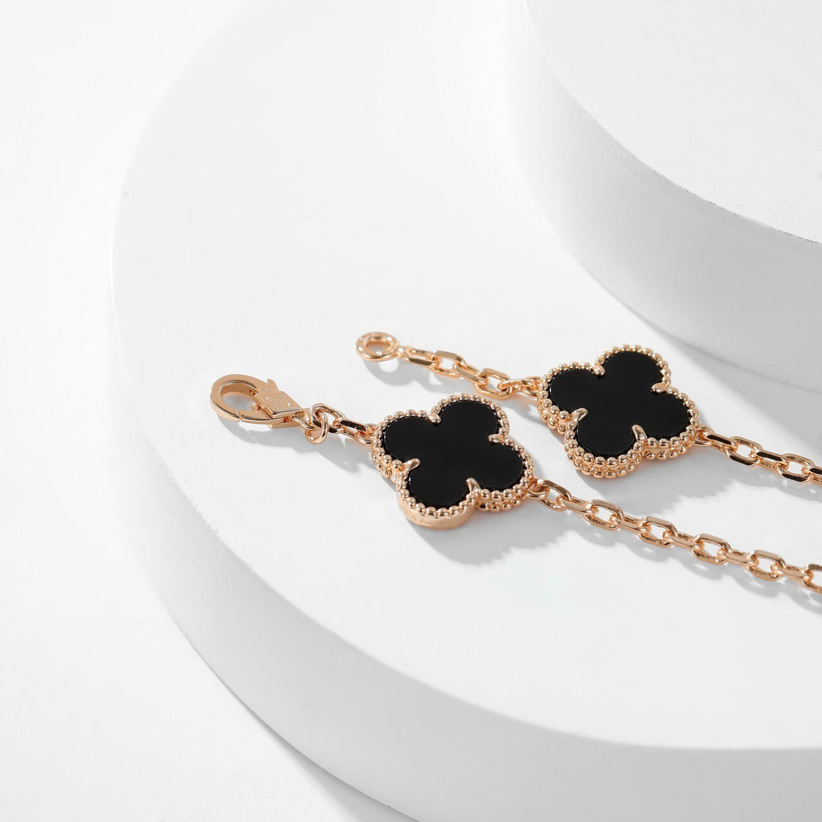 [⭐Hinora Jewelry]CLOVER 10 MOTIFS ONYX NECKLACE