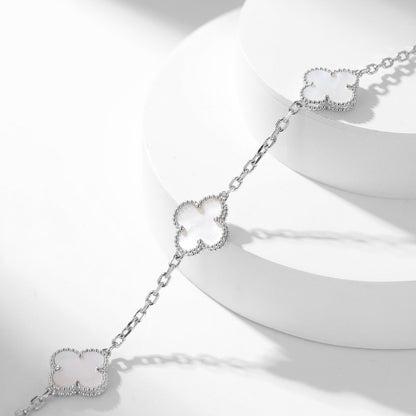 [⭐Hinora Jewelry]CLOVER 10 MOTIFS WHITE MOTHER OF PEARL NECKLACE