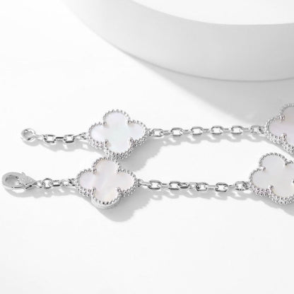 [⭐Hinora Jewelry]CLOVER 10 MOTIFS WHITE MOTHER OF PEARL NECKLACE