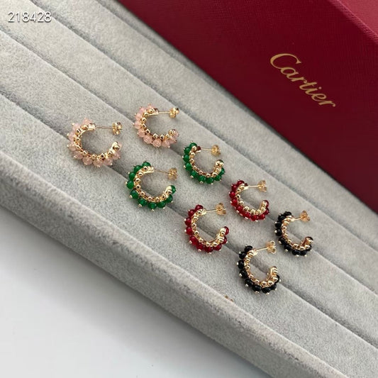 [⭐Hinora Jewelry]NEW COLORED GEMSTONE COLLECTION SMALL HOOP EARRINGS