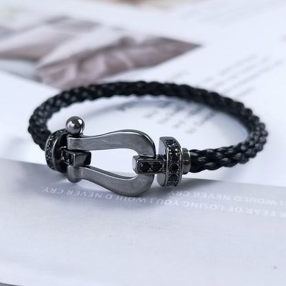 [⭐Hinora Jewelry]FORCE LARGE SERIES HORSESHOE BLACK SAMURAI BRACELET