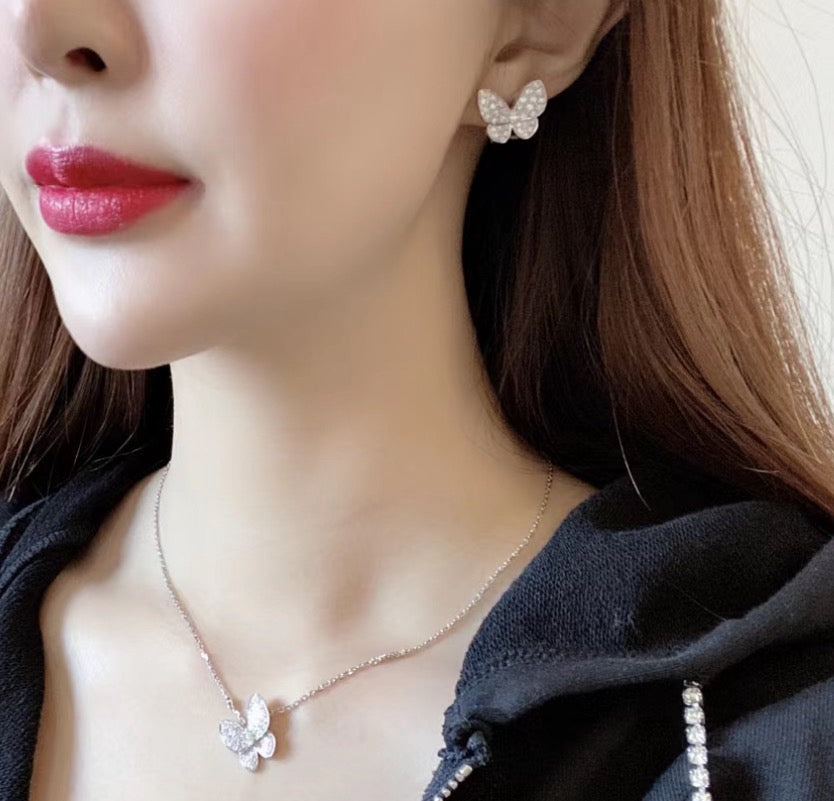 [⭐Hinora Jewelry]BUTTERFLY ALL DIAMOND EARRINGS