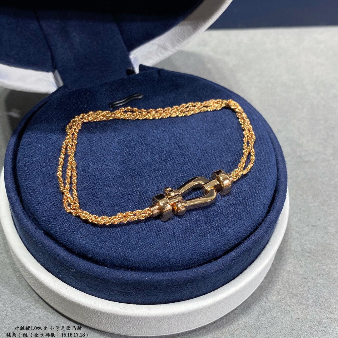 [⭐Hinora Jewelry]FORCE SMALL HORSESHOE  DIAMOND CHAIN ROPE BRACELET