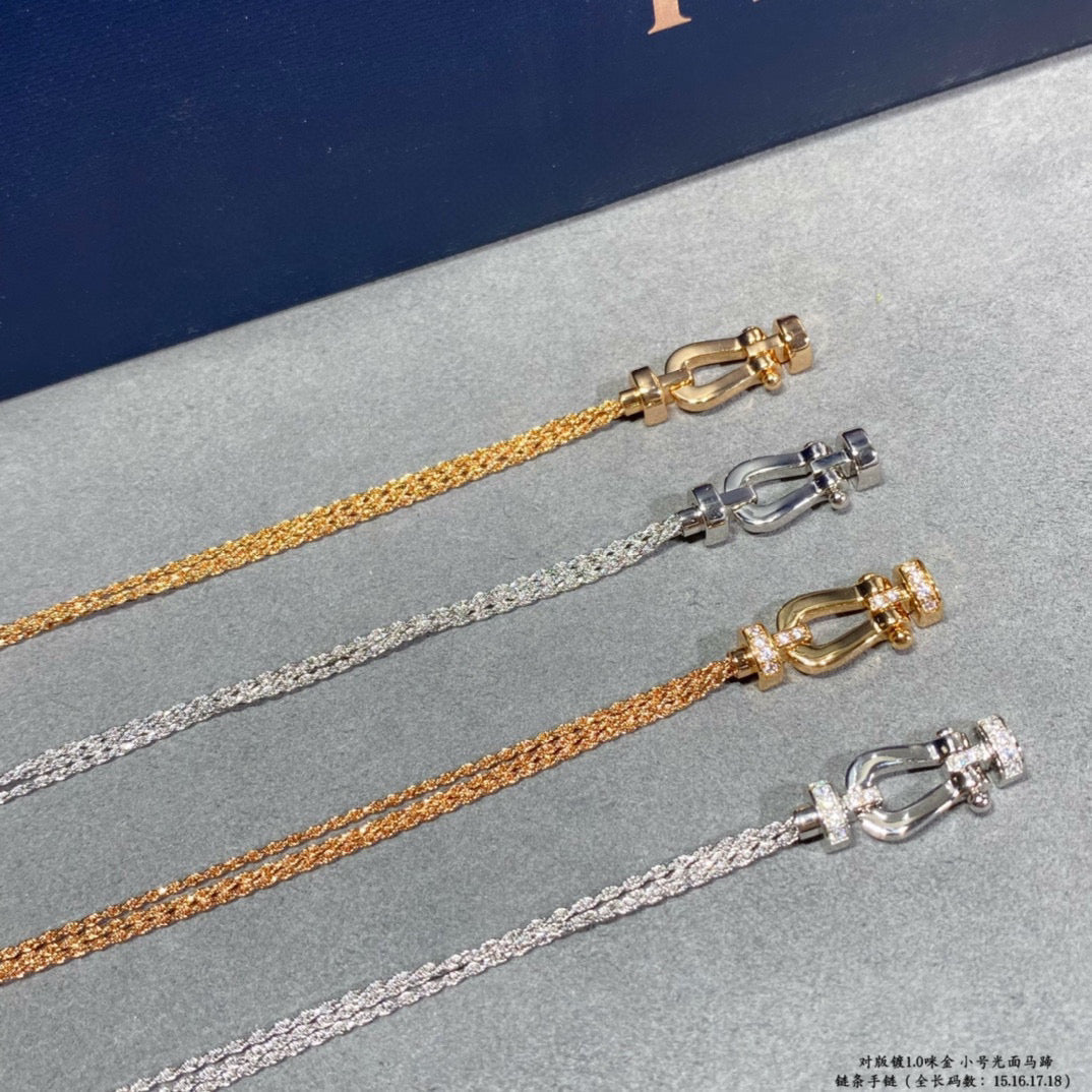 [⭐Hinora Jewelry]FORCE SMALL HORSESHOE  DIAMOND CHAIN ROPE BRACELET