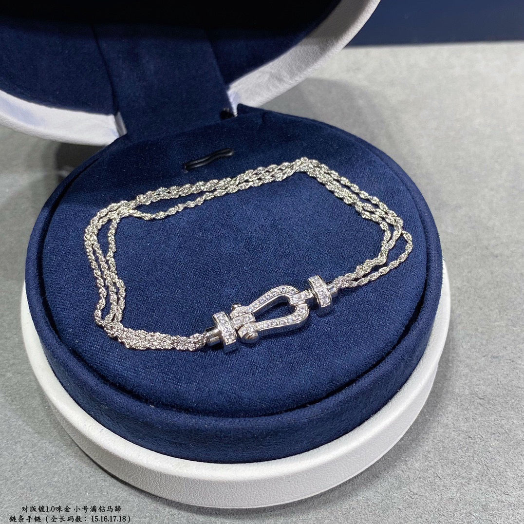 [⭐Hinora Jewelry]FORCE SMALL HORSESHOE  DIAMOND CHAIN ROPE BRACELET