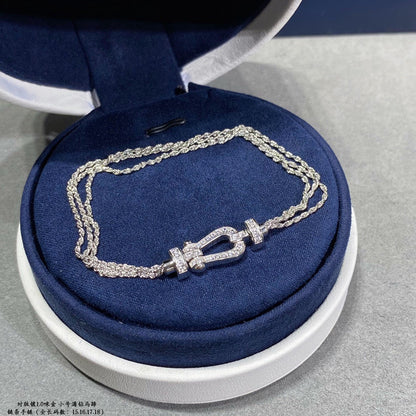 [⭐Hinora Jewelry]FORCE SMALL HORSESHOE  DIAMOND CHAIN ROPE BRACELET