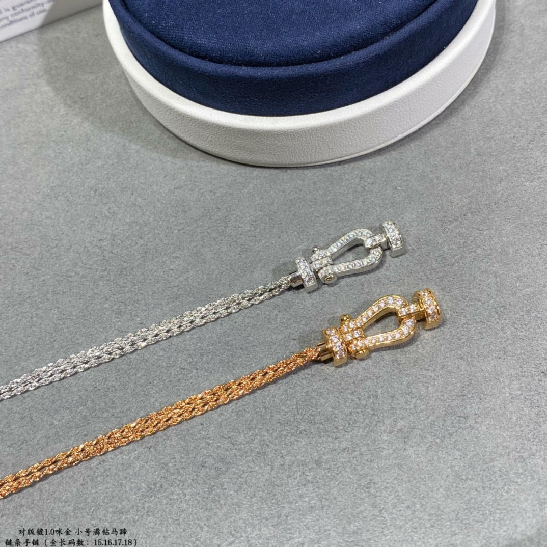 [⭐Hinora Jewelry]FORCE SMALL HORSESHOE  DIAMOND CHAIN ROPE BRACELET
