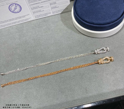 [⭐Hinora Jewelry]FORCE SMALL HORSESHOE  DIAMOND CHAIN ROPE BRACELET