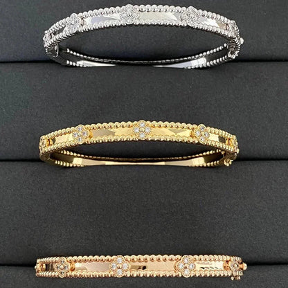 [⭐Hinora Jewelry]CLOVER BRACELET 4MM DIAMONDS
