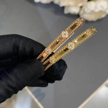 [⭐Hinora Jewelry]CLOVER BRACELET 4MM DIAMONDS