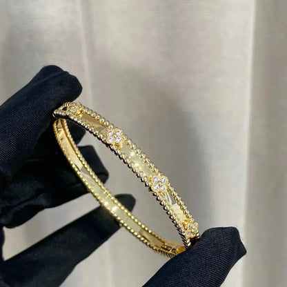 [⭐Hinora Jewelry]CLOVER BRACELET 4MM DIAMONDS