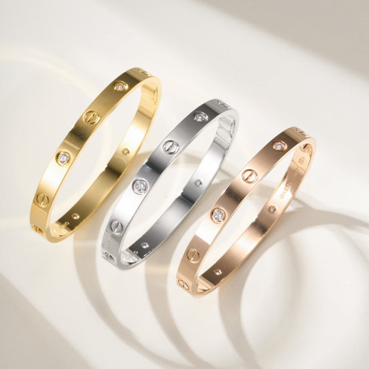 [⭐Hinora Jewelry]LOVE BRACELET 6.1MM 4 DIAMONDS