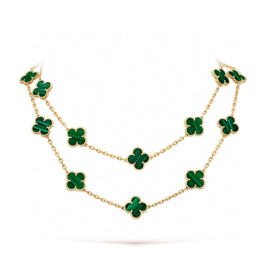 [⭐Hinora Jewelry]CLOVER 20 MOTIFS MALACHITE GOLD