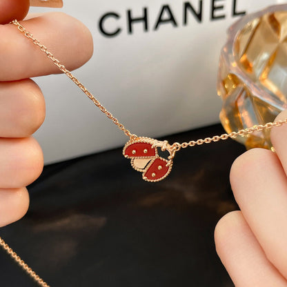 [⭐Hinora Jewelry]LUCKY  CARNELIANS LADYBUG NECKLACE
