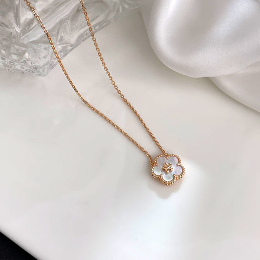 [⭐Hinora Jewelry]LUCKY  WHITE MOP  PLUM BLOSSOM NECKLACE