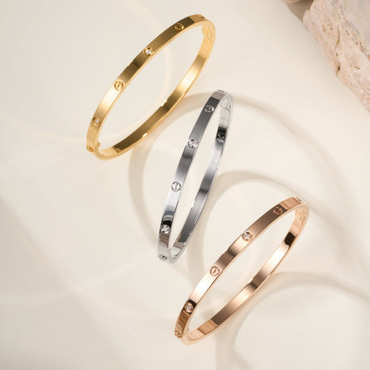 [⭐Hinora Jewelry]LOVE BRACELET 3.65MM 6 DIAMONDS