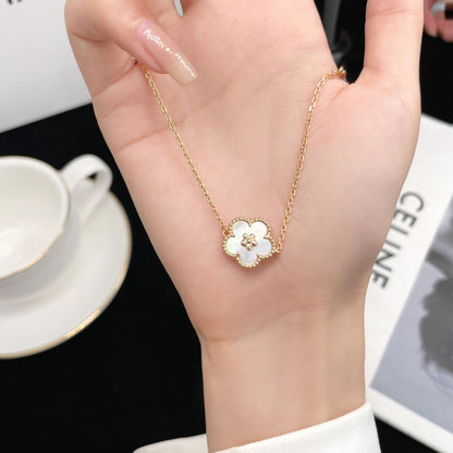 [⭐Hinora Jewelry]LUCKY  WHITE MOP  PLUM BLOSSOM NECKLACE