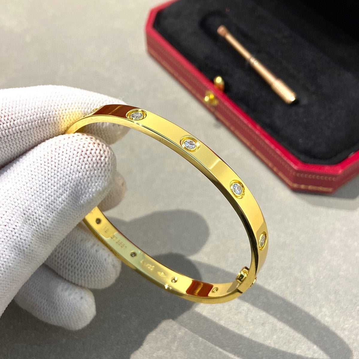 [⭐Hinora Jewelry]LOVE BRACELET 6.1MM 10 DIAMONDS