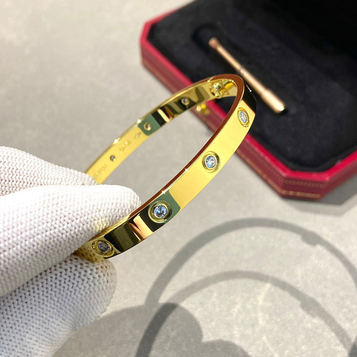 [⭐Hinora Jewelry]LOVE BRACELET 6.1MM 10 DIAMONDS