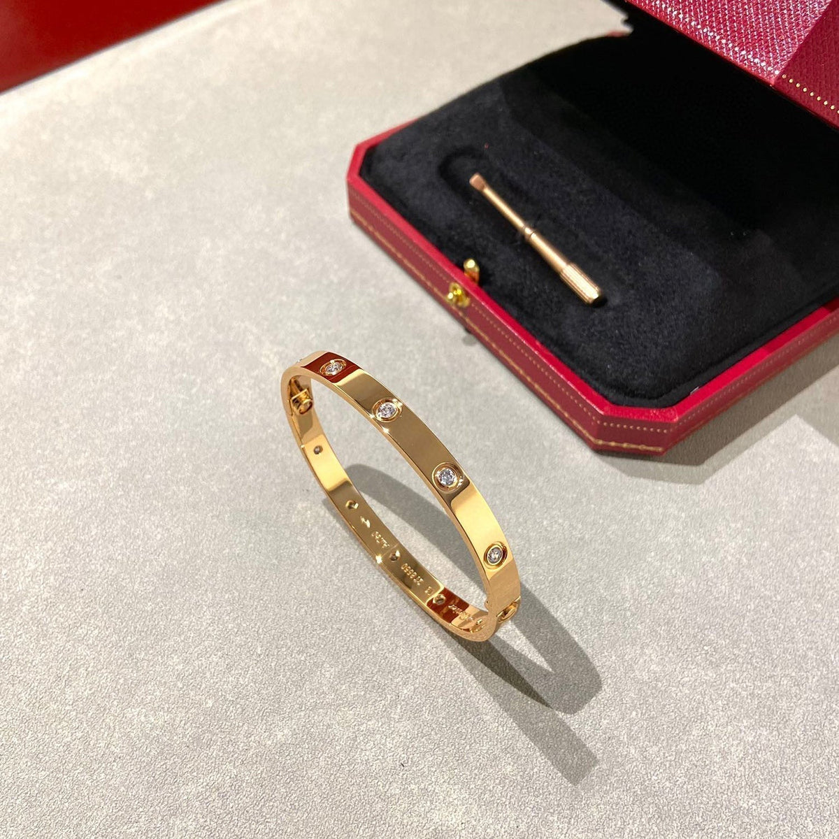 [⭐Hinora Jewelry]LOVE BRACELET 6.1MM 10 DIAMONDS