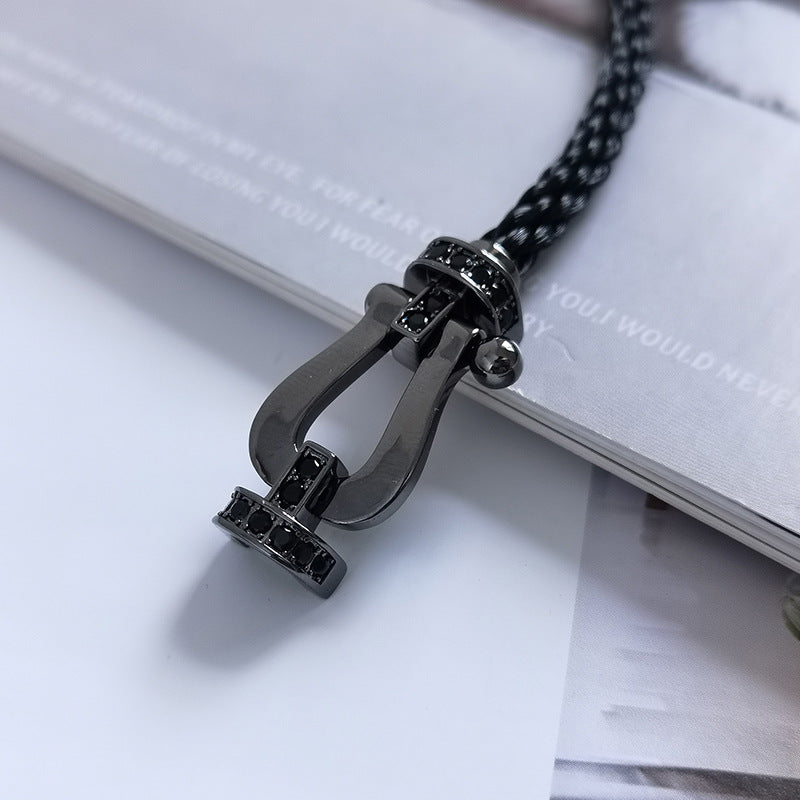 [⭐Hinora Jewelry]FORCE LARGE SERIES HORSESHOE BLACK SAMURAI BRACELET