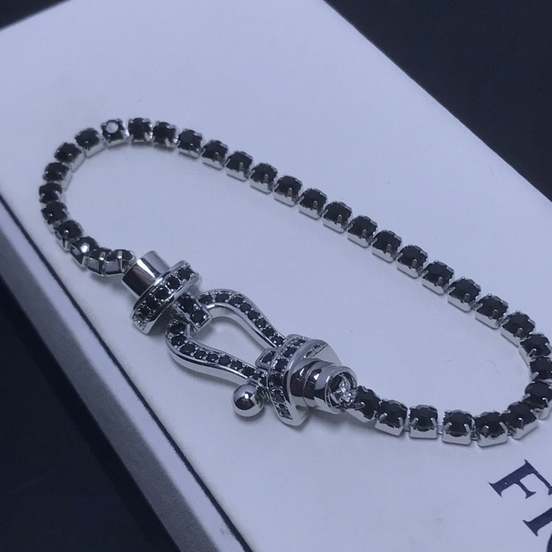 [⭐Hinora Jewelry]FORCE  LARGE HORSESHOE FULL DIAMOND TENNIS BRACELET