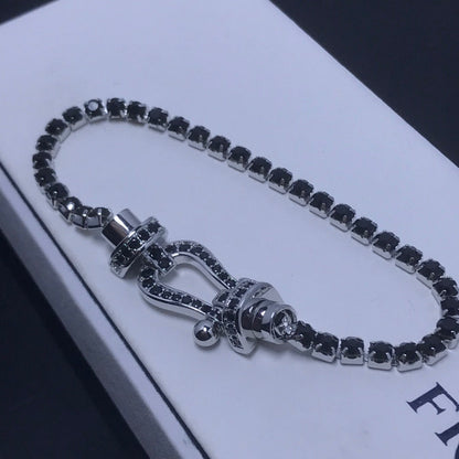 [⭐Hinora Jewelry]FORCE  LARGE HORSESHOE FULL DIAMOND TENNIS BRACELET