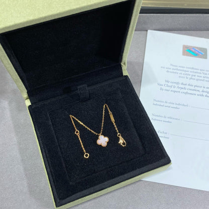[⭐Hinora Jewelry]CLOVER 15MM PINK MOTHER-OF-PEARL SINGLE FLOWER NECKLACE