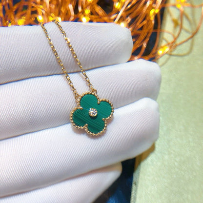 [⭐Hinora Jewelry]CLOVER 15MM DIAMOND TURQUOISE NECKLACE