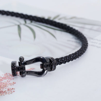 [⭐Hinora Jewelry]FORCE LARGE SERIES HORSESHOE BLACK SAMURAI BRACELET
