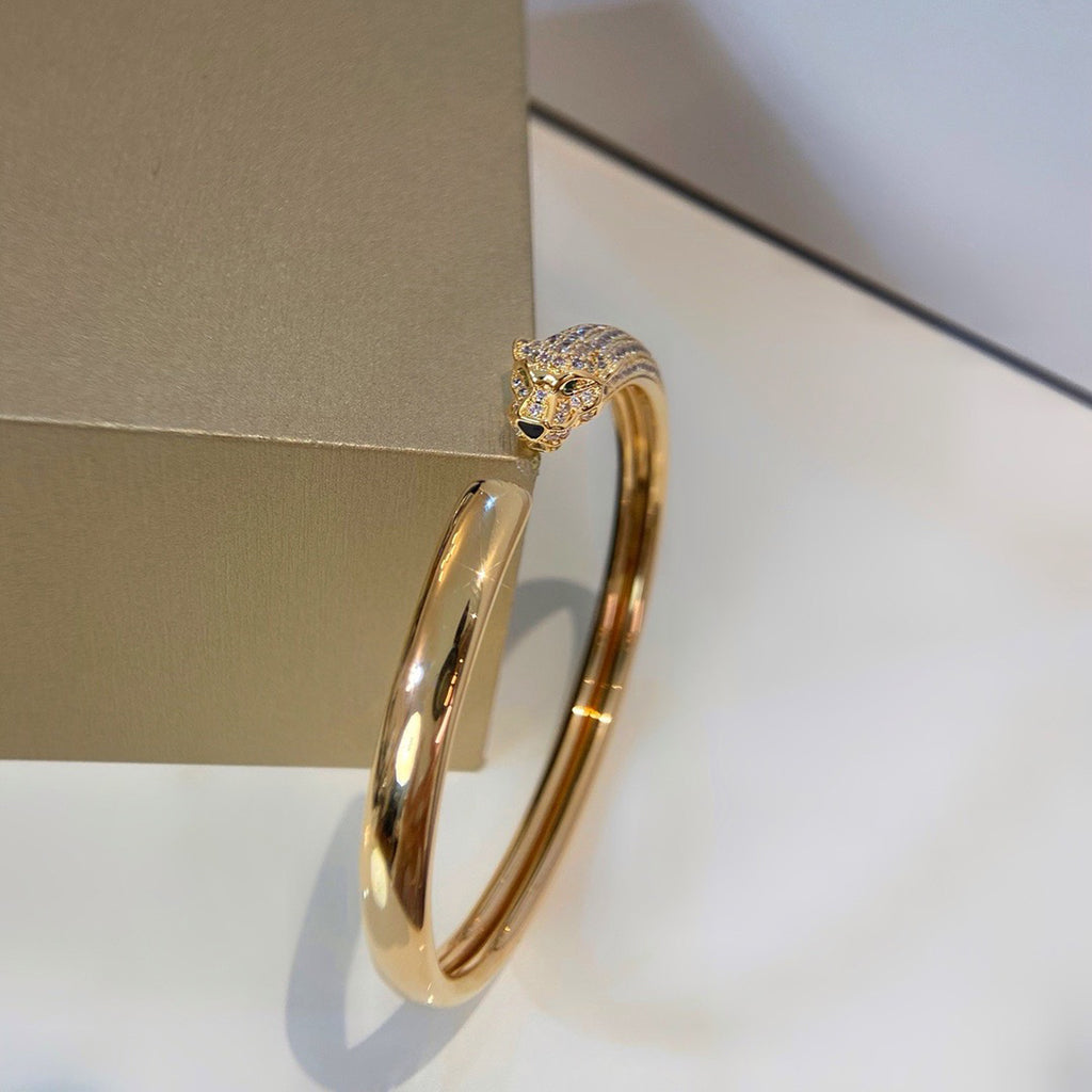 [⭐Hinora Jewelry]PANTHERE HALF DIAMOND OPEN BRACELET