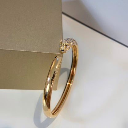 [⭐Hinora Jewelry]PANTHERE HALF DIAMOND OPEN BRACELET