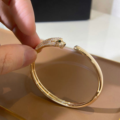[⭐Hinora Jewelry]PANTHERE HALF DIAMOND OPEN BRACELET
