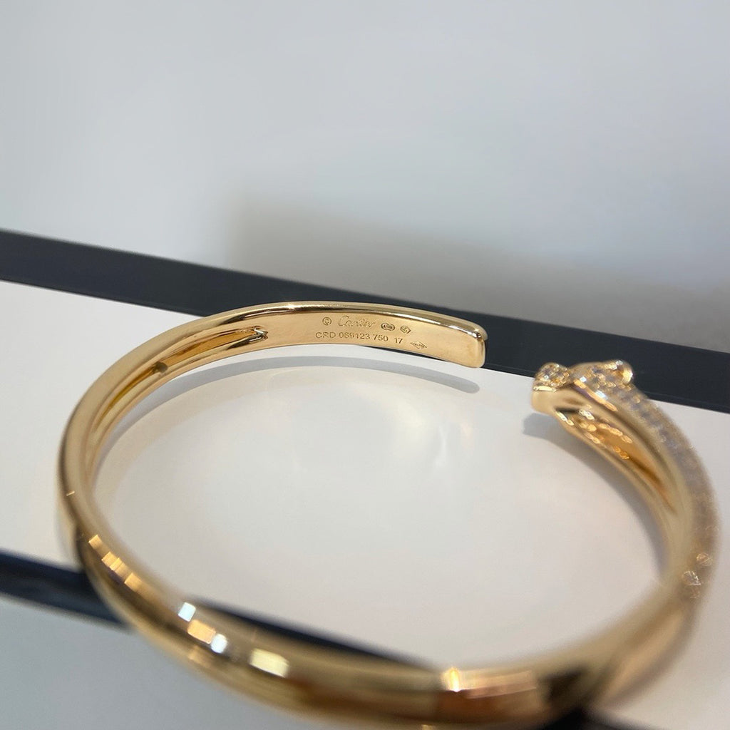 [⭐Hinora Jewelry]PANTHERE HALF DIAMOND OPEN BRACELET