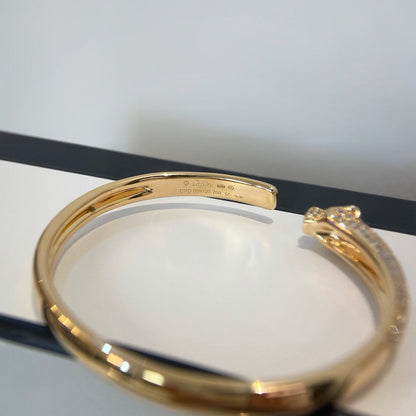 [⭐Hinora Jewelry]PANTHERE HALF DIAMOND OPEN BRACELET
