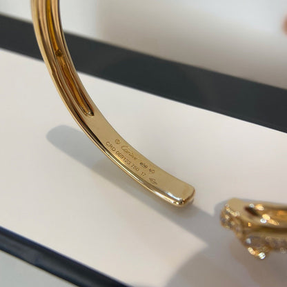 [⭐Hinora Jewelry]PANTHERE HALF DIAMOND OPEN BRACELET