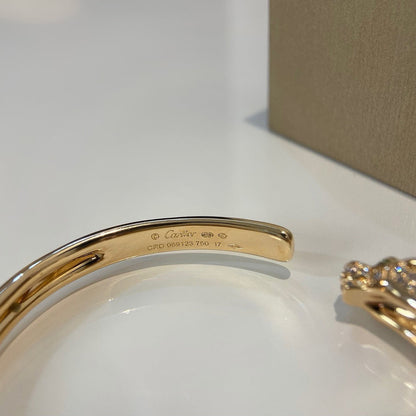 [⭐Hinora Jewelry]PANTHERE HALF DIAMOND OPEN BRACELET