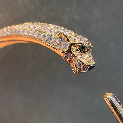 [⭐Hinora Jewelry]PANTHERE HALF DIAMOND OPEN BRACELET