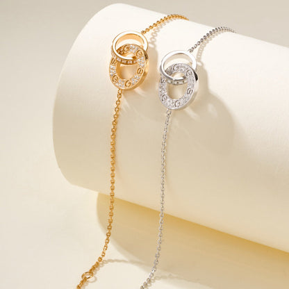 [⭐Hinora Jewelry]LOVE DOUBLE RING FULL DIAMOND BRACELET